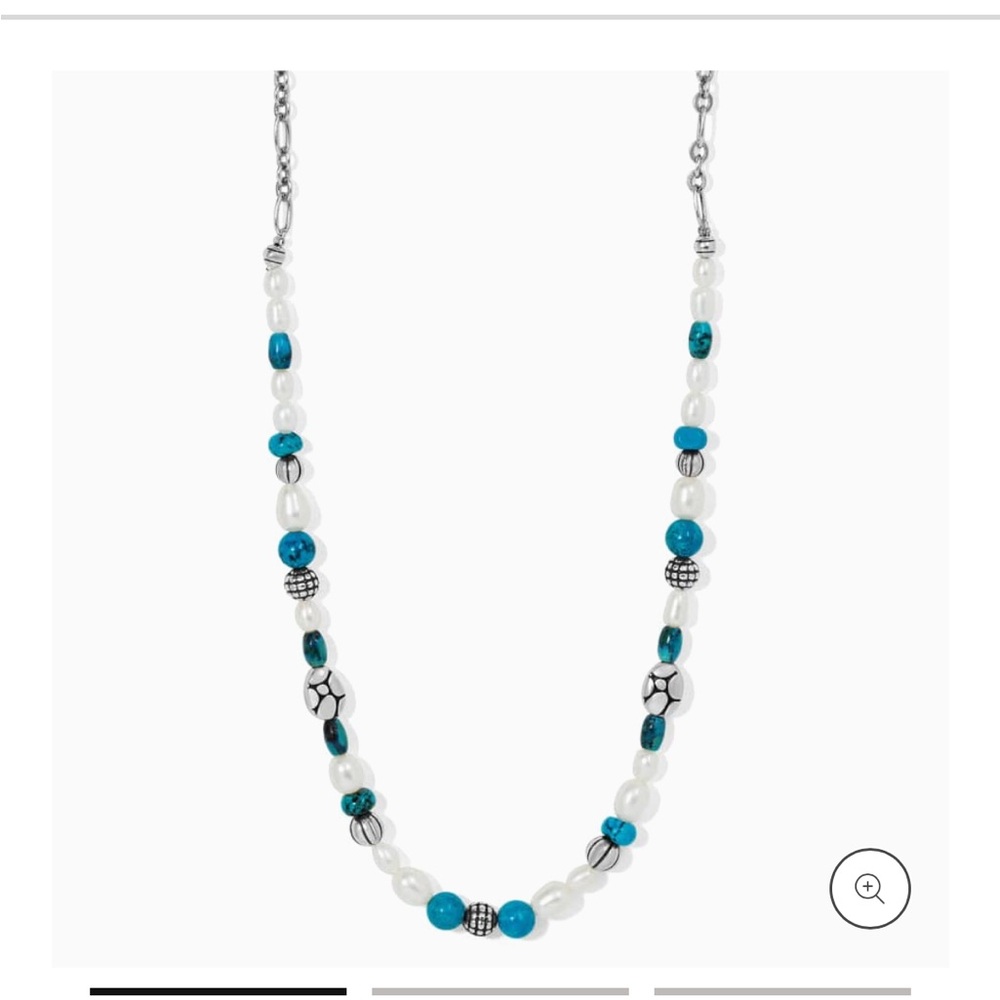 Brighton Pebble Turquoise And Pearl Necklace
